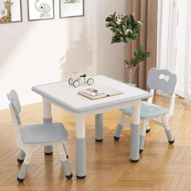 Ensemble table et 2 chaises pour enfants, ensemble table et chaises pour tout-petits réglables en hauteur, bureau graffiti, table multi-activités pour enfants pour 2