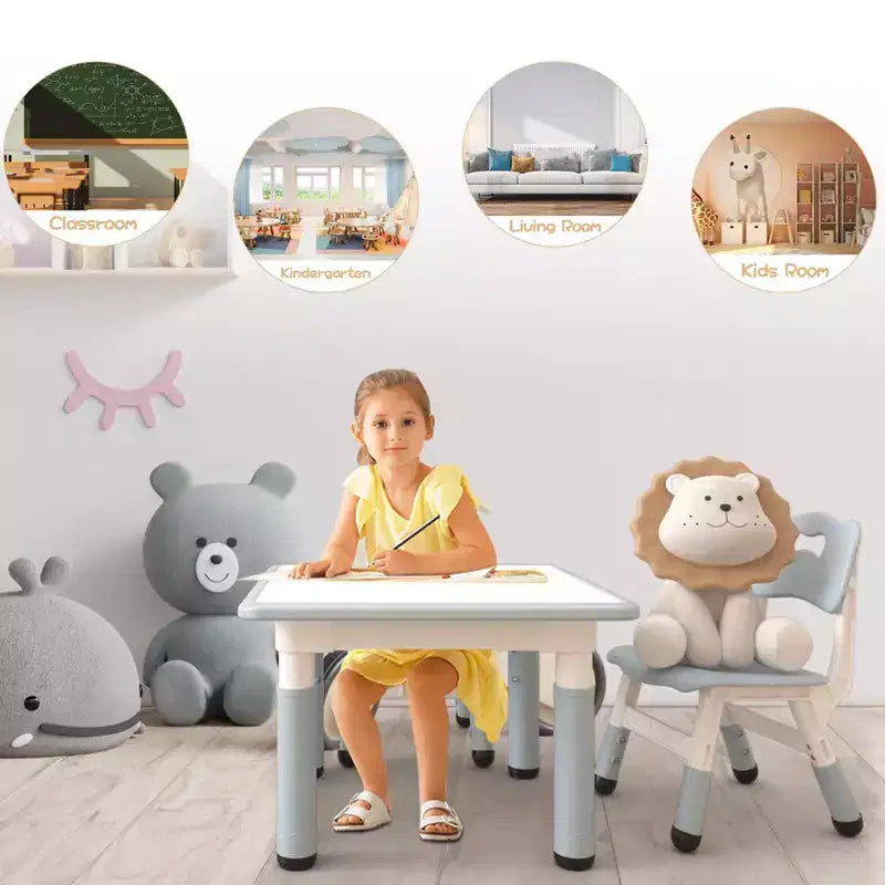 Ensemble table et 2 chaises pour enfants, ensemble table et chaises pour tout-petits réglables en hauteur, bureau graffiti, table multi-activités pour enfants pour 2