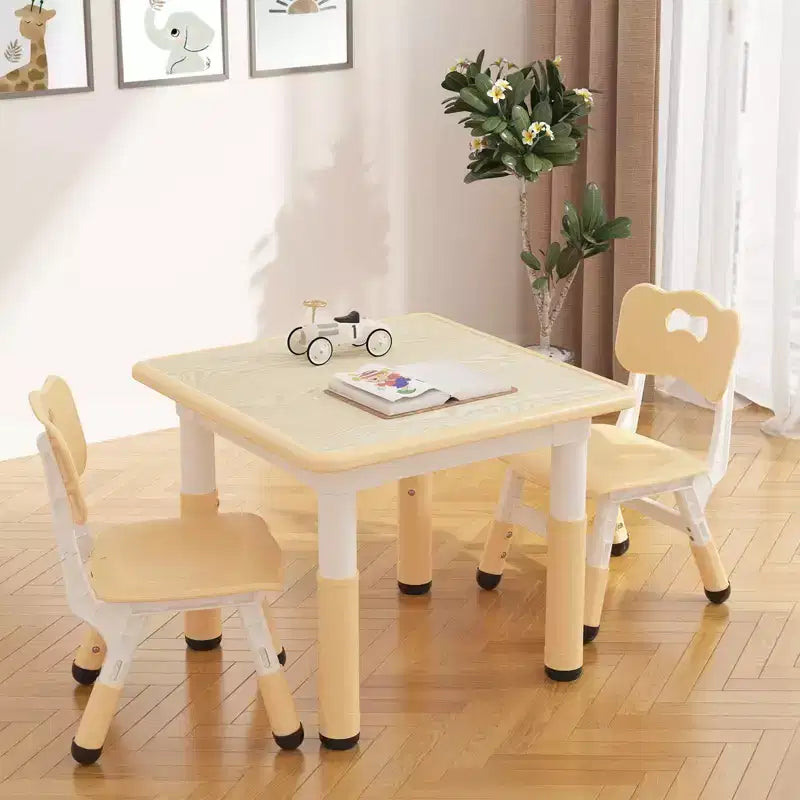Ensemble table et 2 chaises pour enfants, ensemble table et chaises pour tout-petits réglables en hauteur, bureau graffiti, table multi-activités pour enfants pour 2