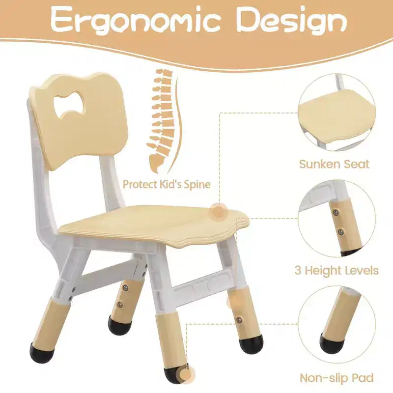 Ensemble table et 2 chaises pour enfants, ensemble table et chaises pour tout-petits réglables en hauteur, bureau graffiti, table multi-activités pour enfants pour 2