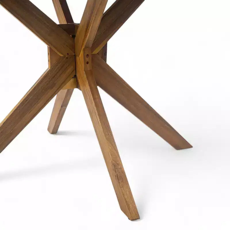 GDFStudio Specter Ensemble de salle à manger 5 pièces en bois d'acacia et corde d'extérieur, teck/gris foncé