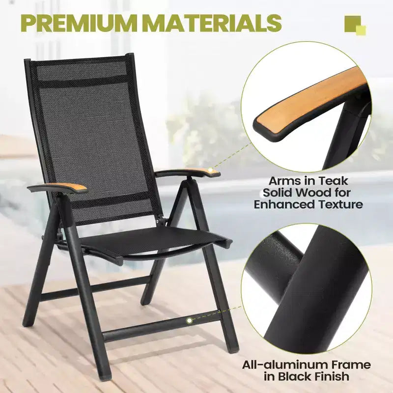 Ensemble de salle à manger extensible 9 pièces Crestlive Products – Table rectangulaire d'extérieur en aluminium 94,5 po pour 6 à 8 personnes avec chaises pliantes