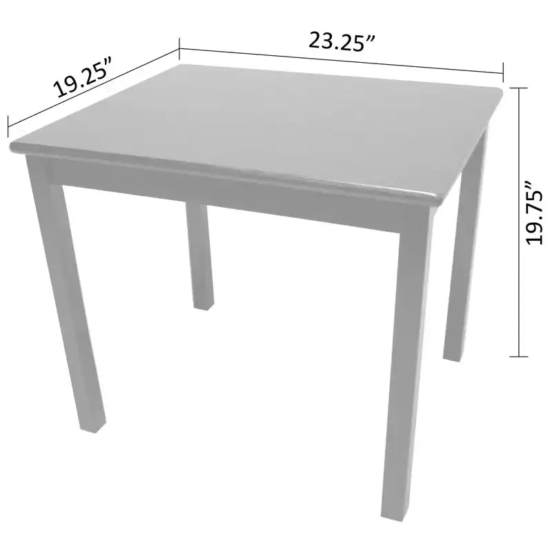 eHemco Table et Chaises X-Back pour Enfants en Bois Massif, Lot de 3 Pièces