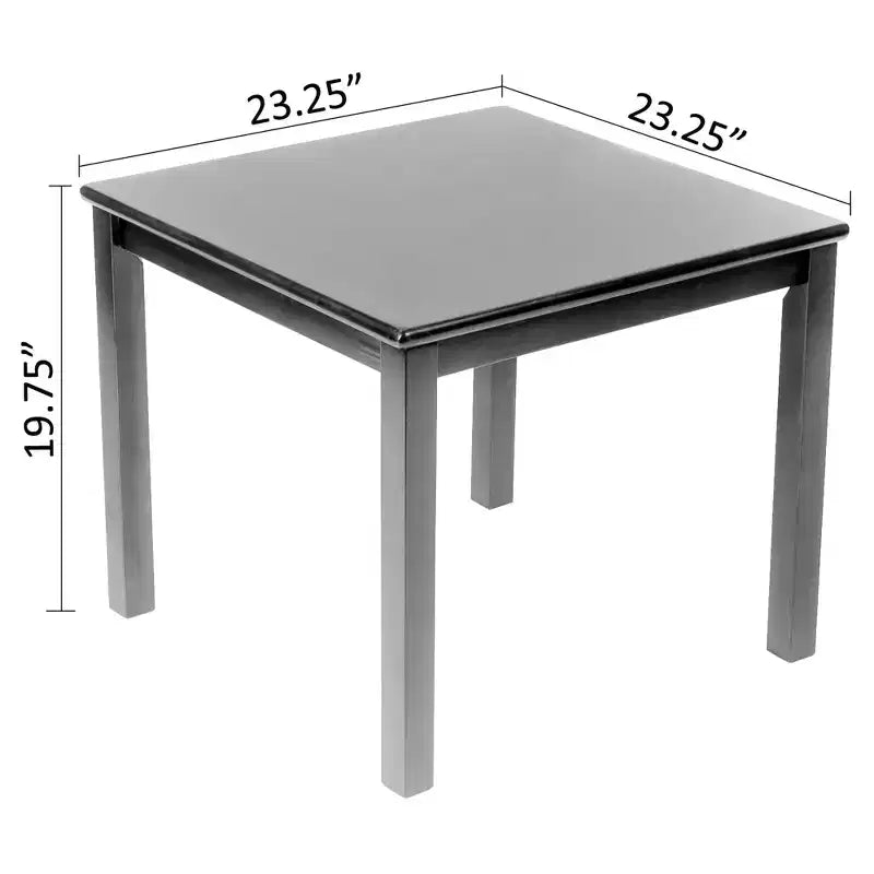 Ensemble table et chaises eHemco en bois massif pour enfants (4 chaises incluses), ensemble de 5 pièces