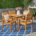 Christopher Knight Home Miro Outdoor Slatted Acacia Wood 5 Piece Dining Set