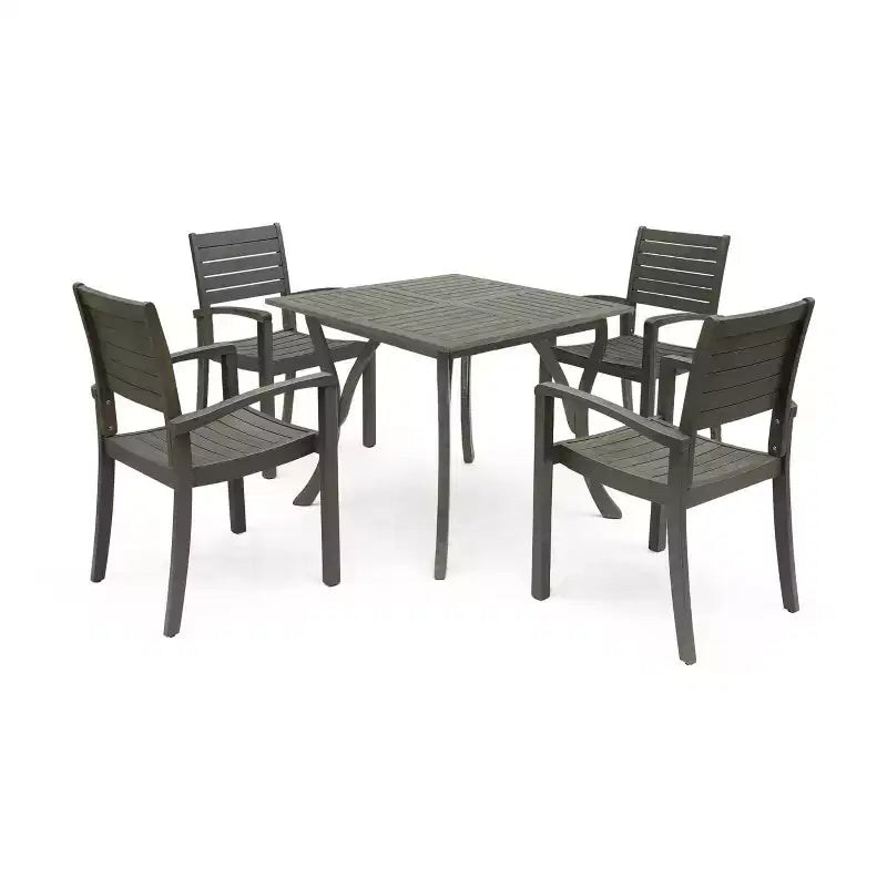 Christopher Knight Home Miro, ensemble de salle à manger d'extérieur 5 pièces en bois d'acacia à lattes