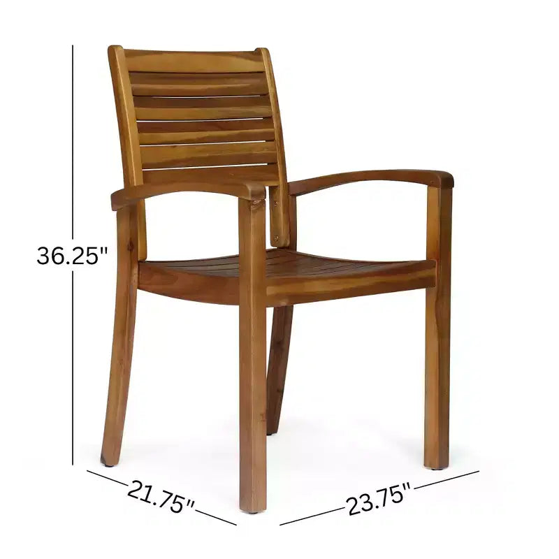 Ensemble de salle à manger d'extérieur 7 pièces en bois d'acacia à lattes Holloway de Christopher Knight Home