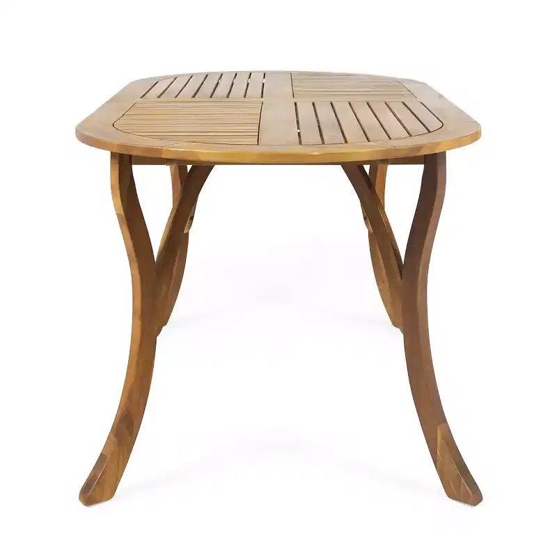 Ensemble de salle à manger d'extérieur 7 pièces en bois d'acacia à lattes Holloway de Christopher Knight Home
