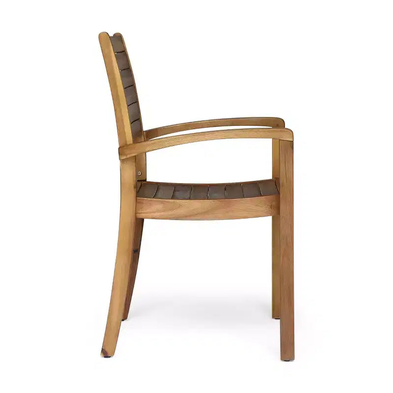 Ensemble de salle à manger d'extérieur 7 pièces en bois d'acacia à lattes Holloway de Christopher Knight Home