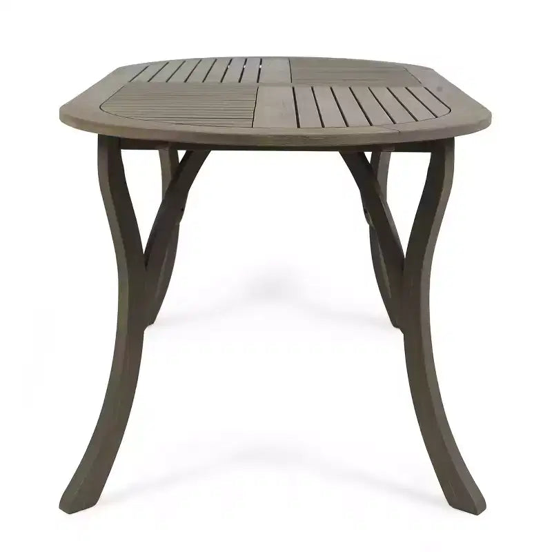 Ensemble de salle à manger d'extérieur 7 pièces en bois d'acacia à lattes Holloway de Christopher Knight Home