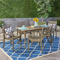 Christopher Knight Home Anchor Outdoor Slatted Acacia Wood 7 Piece Dining Set