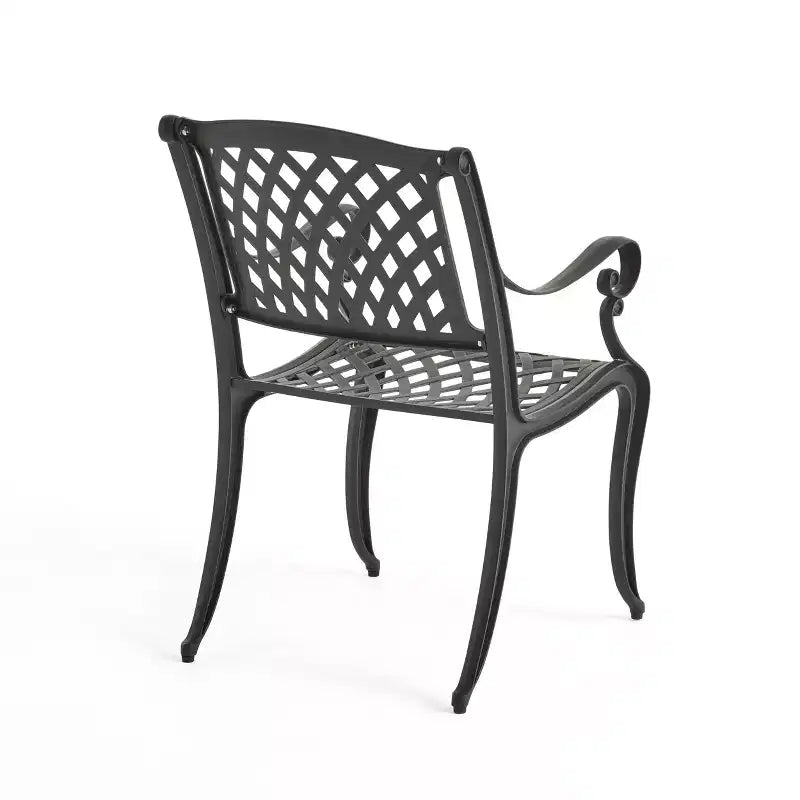 Christopher Knight Home Hallandale, ensemble de salle à manger d'extérieur 5 pièces en fonte d'aluminium, noir mat antique