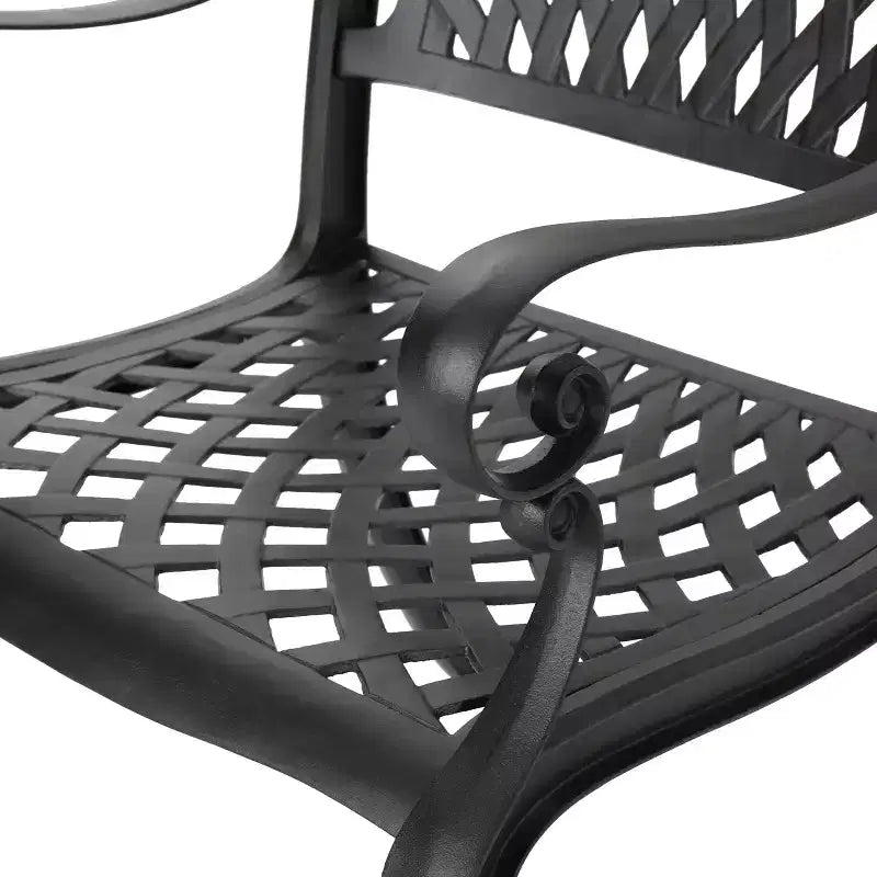 Christopher Knight Home Hallandale, ensemble de salle à manger d'extérieur 5 pièces en fonte d'aluminium, noir mat antique