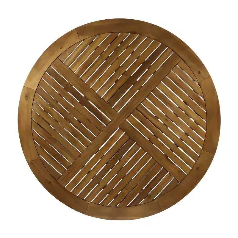 Christopher Knight Home Albury Ensemble de salle à manger d'extérieur 5 pièces en bois d'acacia et osier avec coussin