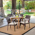 Christopher Knight Home Marias Outdoor Wicker and Acacia Wood 5 Piece Dining Set