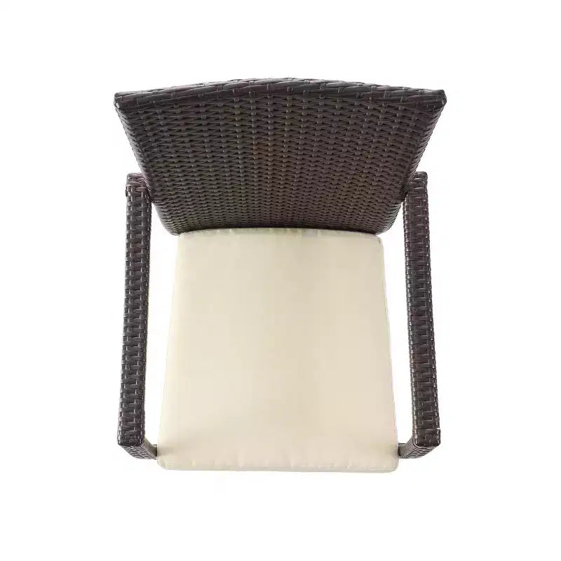 Christopher Knight Home Haley Ensemble de salle à manger 5 pièces en bois d'acacia et osier avec coussin