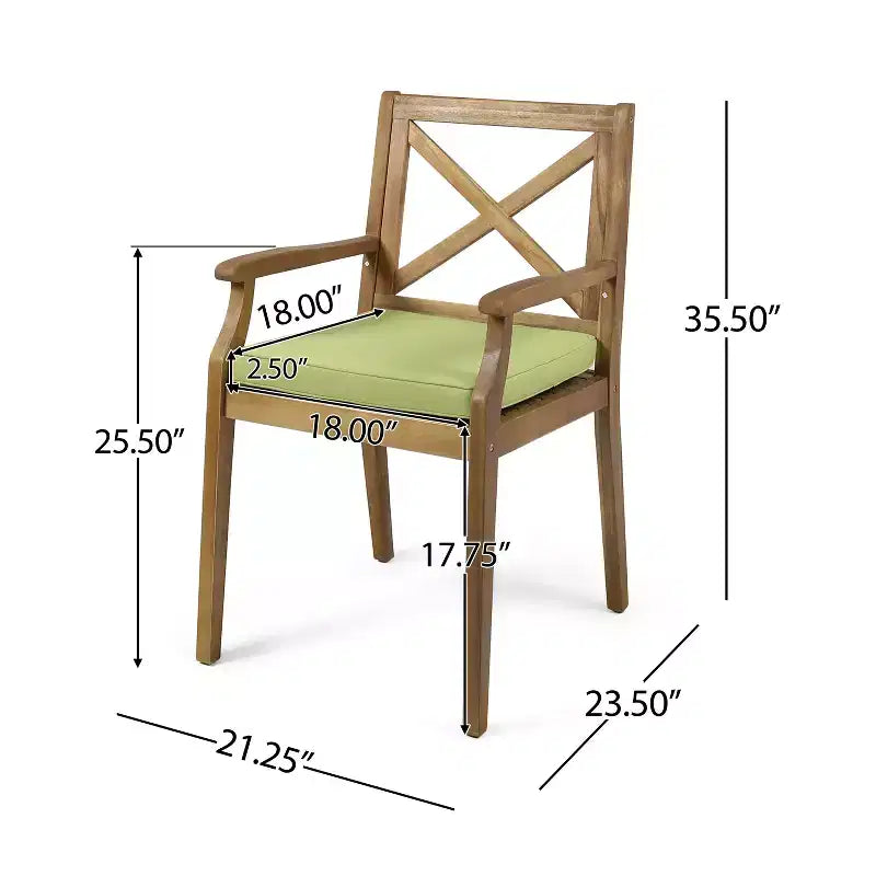 Christopher Knight Home Llano Ensemble de salle à manger 5 pièces en bois d'acacia d'extérieur avec coussin résistant à l'eau