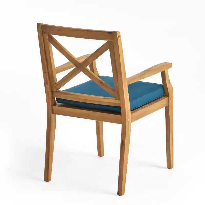 Christopher Knight Home Llano Ensemble de salle à manger 5 pièces en bois d'acacia d'extérieur avec coussin résistant à l'eau