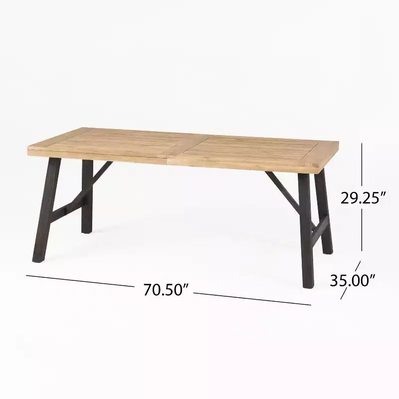 GDFStudio Bruna Ensemble de salle à manger d'extérieur 6 pièces en osier et bois d'acacia avec banc, gris brossé/marron multicolore