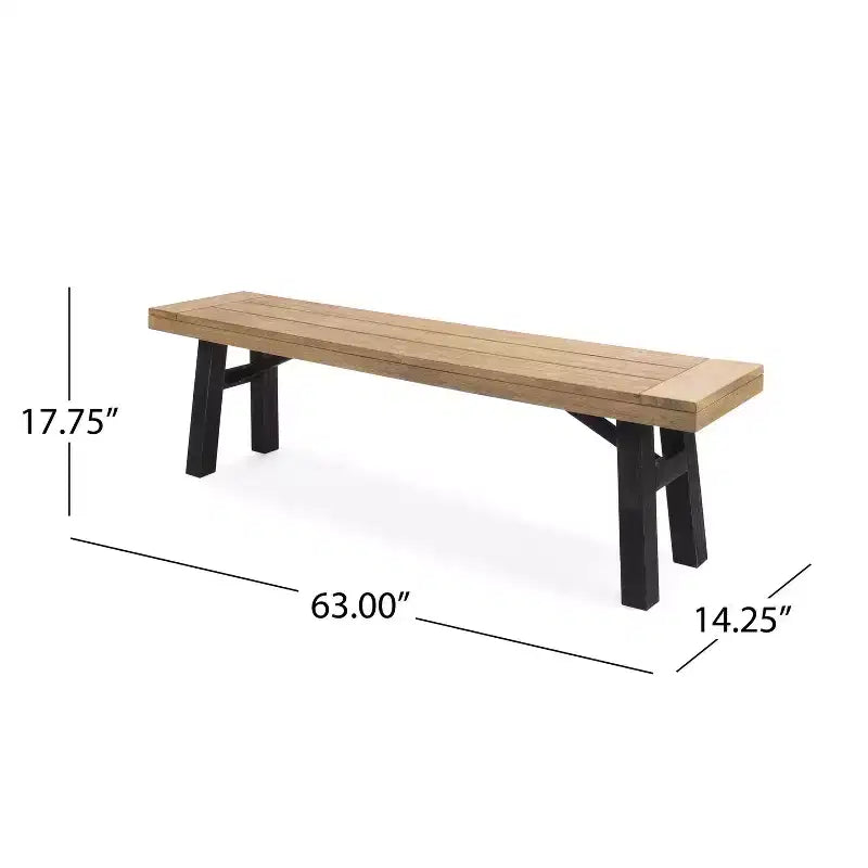 GDFStudio Bruna Ensemble de salle à manger d'extérieur 6 pièces en osier et bois d'acacia avec banc, gris brossé/marron multicolore
