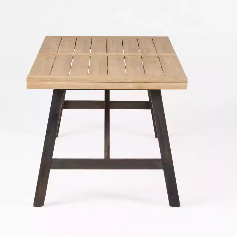 GDFStudio Bruna Ensemble de salle à manger d'extérieur 6 pièces en osier et bois d'acacia avec banc, gris brossé/marron multicolore