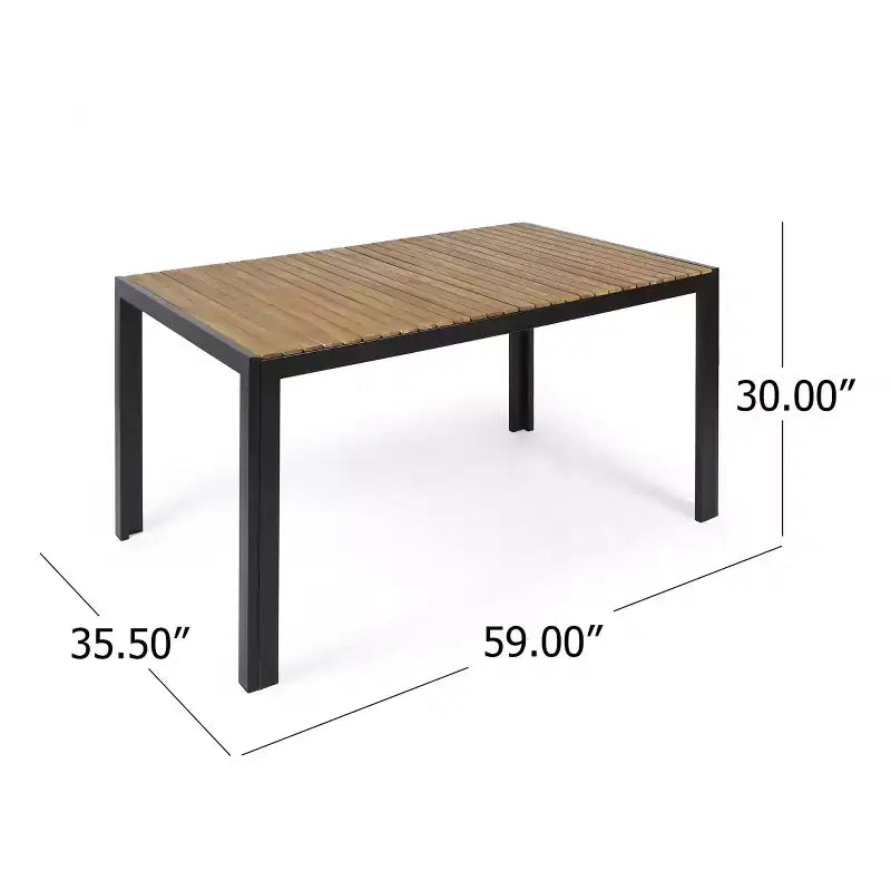 Ensemble de salle à manger d'extérieur 7 pièces Christopher Knight Home Goodwin en bois d'acacia et osier avec coussins, teck/marron