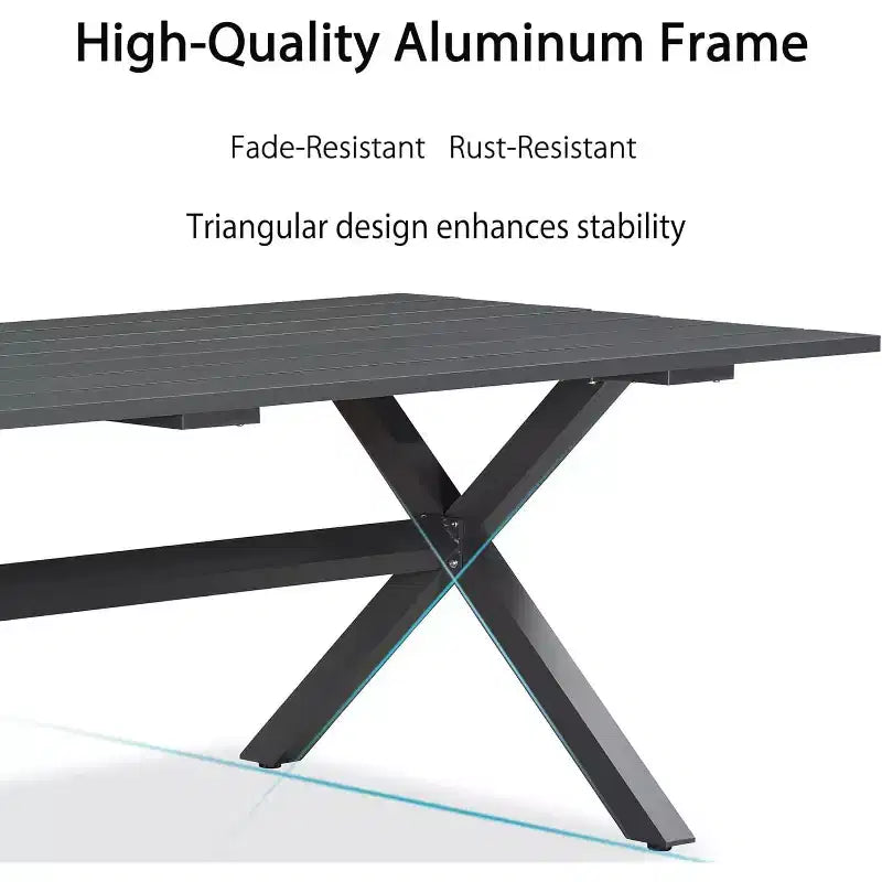 PURPLE LEAF Ensemble de salle à manger de patio avec table de salle à manger extérieure en aluminium et chaises en rotin tressé Ensemble de meubles modernes pour jardin, cour, décoration intérieure