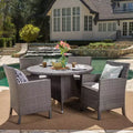 Christopher Knight Home Cypress Outdoor Wicker 5 Piece Dining Set with Cushion