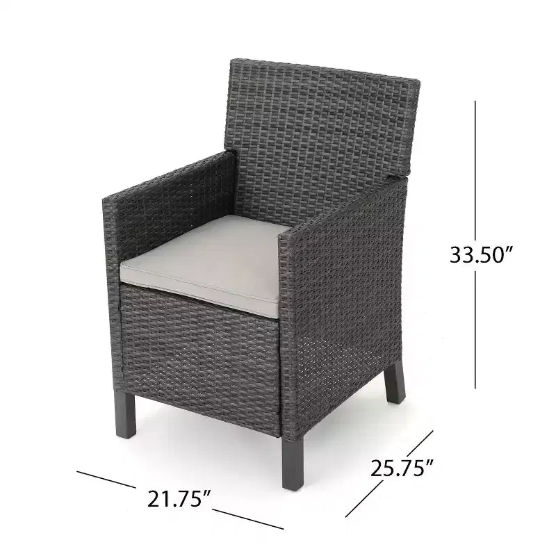 Christopher Knight Home Cypress, ensemble de salle à manger d'extérieur 5 pièces en osier avec coussins