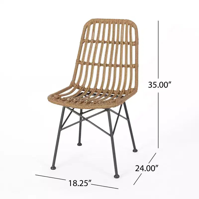 Ensemble de salle à manger 7 pièces Christopher Knight Home Sawtelle en osier et bois d'acacia