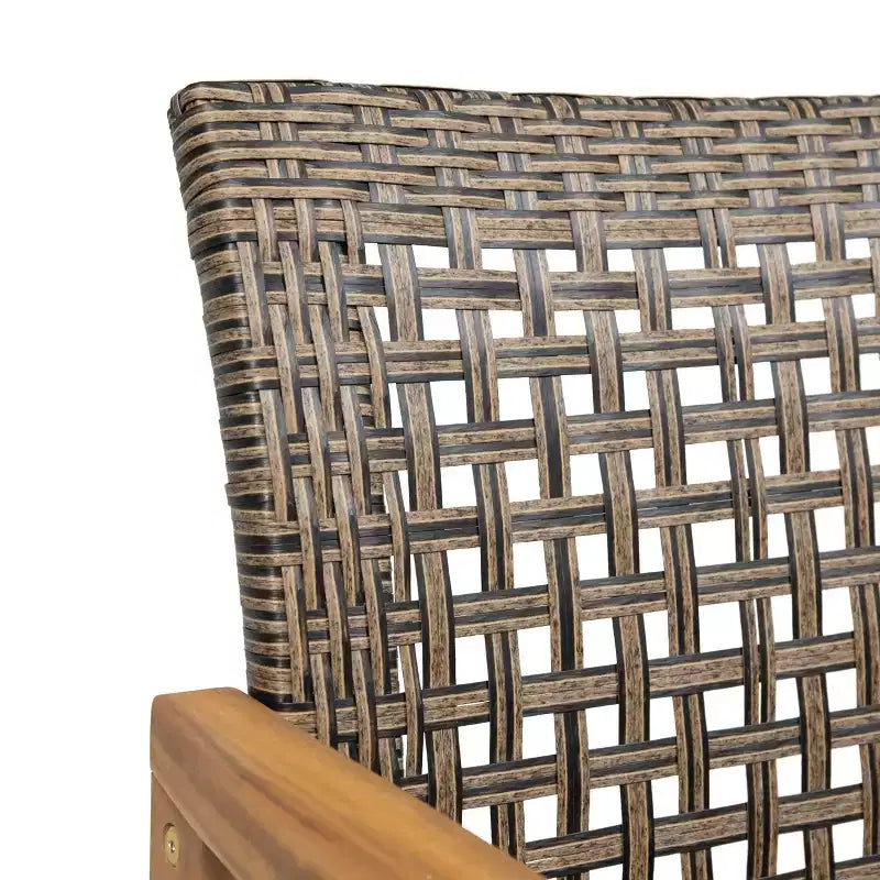 Ensemble de salle à manger d'extérieur 9 pièces Christopher Knight Home Edgewood en bois d'acacia et osier, teck/moka mélangé