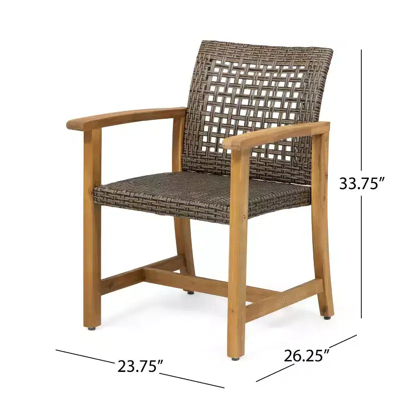 Ensemble de salle à manger d'extérieur 9 pièces Christopher Knight Home Edgewood en bois d'acacia et osier, teck/moka mélangé