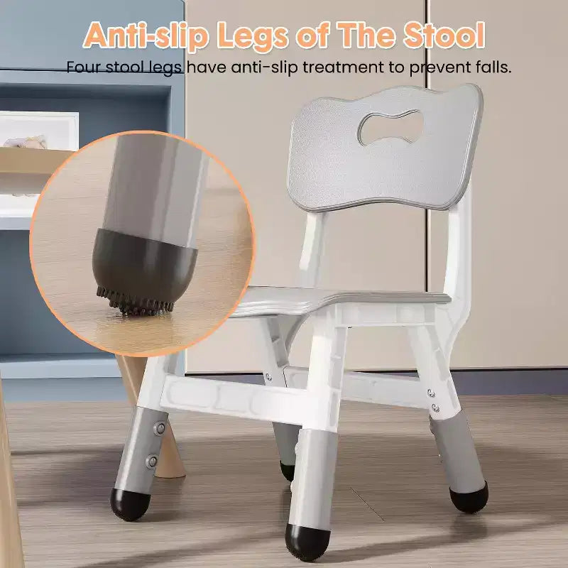 Chaises pour enfants, chaises d'école maternelle en plastique réglables sur 3 niveaux, charge maximale de 82 kg, pour enfants de 2 à 8 ans, pour la maison, l'école, l'intérieur/l'extérieur
