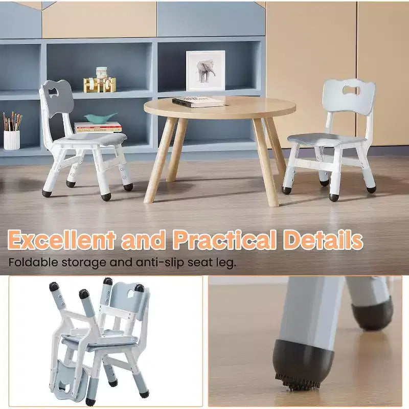 Chaises pour enfants, chaises d'école maternelle en plastique réglables sur 3 niveaux, charge maximale de 82 kg, pour enfants de 2 à 8 ans, pour la maison, l'école, l'intérieur/l'extérieur