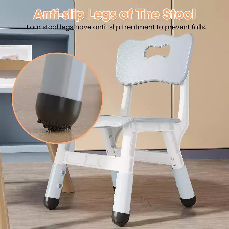 Chaises pour enfants, chaises d'école maternelle en plastique réglables sur 3 niveaux, charge maximale de 82 kg, pour enfants de 2 à 8 ans, pour la maison, l'école, l'intérieur/l'extérieur