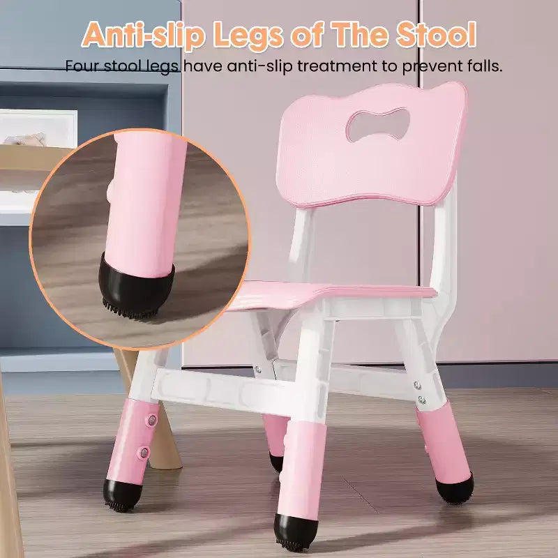 Chaises pour enfants, chaises d'école maternelle en plastique réglables sur 3 niveaux, charge maximale de 82 kg, pour enfants de 2 à 8 ans, pour la maison, l'école, l'intérieur/l'extérieur
