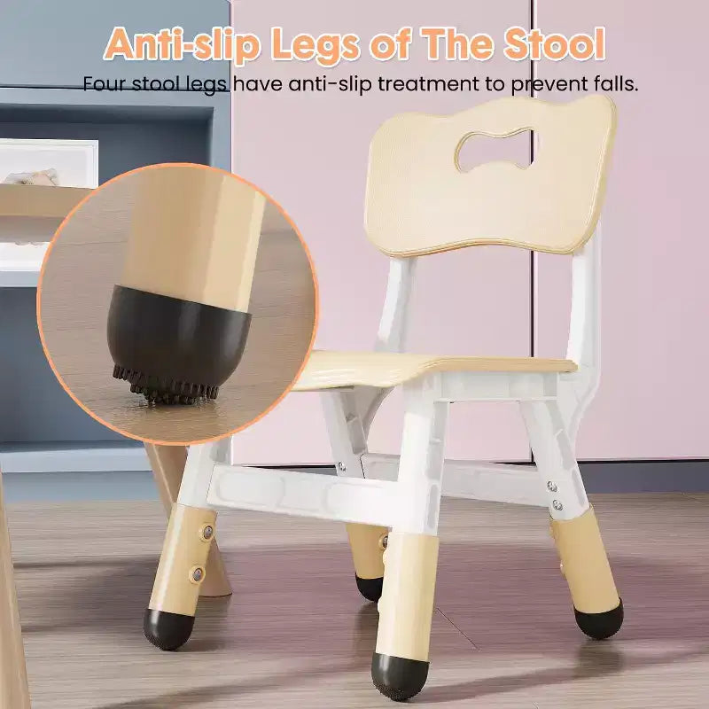 Chaises pour enfants, chaises d'école maternelle en plastique réglables sur 3 niveaux, charge maximale de 82 kg, pour enfants de 2 à 8 ans, pour la maison, l'école, l'intérieur/l'extérieur