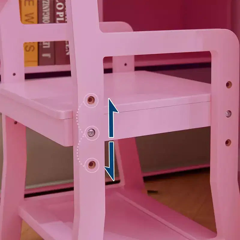 Bureau pour enfants, ensemble bureau et chaise pour garçons et filles, table d'écriture en bois pour enfants avec étagère, tableau d'affichage, armoire et tiroir pour les 3-8 ans