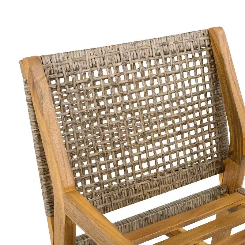 Christopher Knight Home Neva, ensemble de salle à manger d'extérieur 5 pièces avec table en bois d'acacia et chaises en osier
