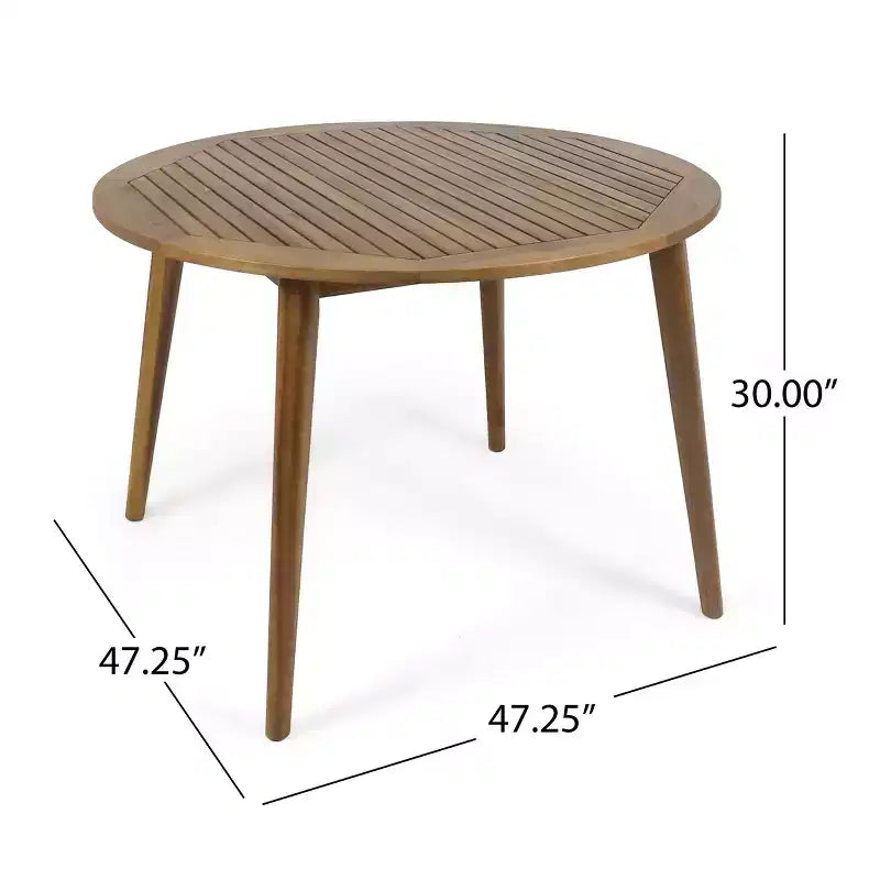 Christopher Knight Home Neva, ensemble de salle à manger d'extérieur 5 pièces avec table en bois d'acacia et chaises en osier