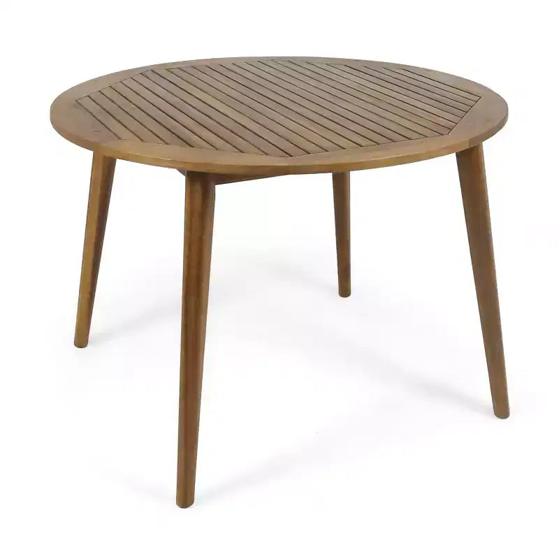 Christopher Knight Home Neva, ensemble de salle à manger d'extérieur 5 pièces avec table en bois d'acacia et chaises en osier