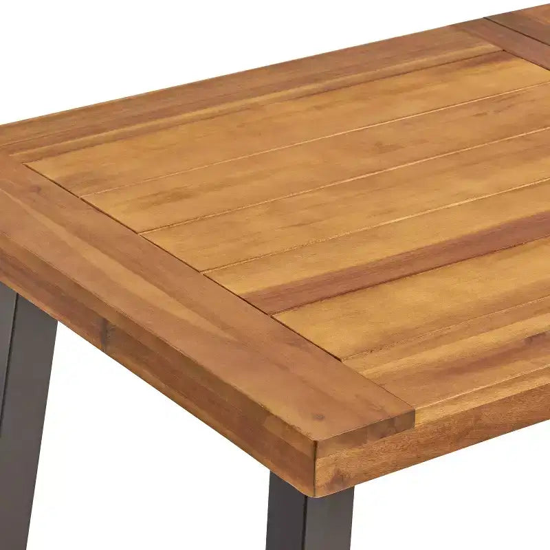 Ensemble de salle à manger d'extérieur industriel 5 pièces Neva de Christopher Knight Home en bois d'acacia et osier avec coussins