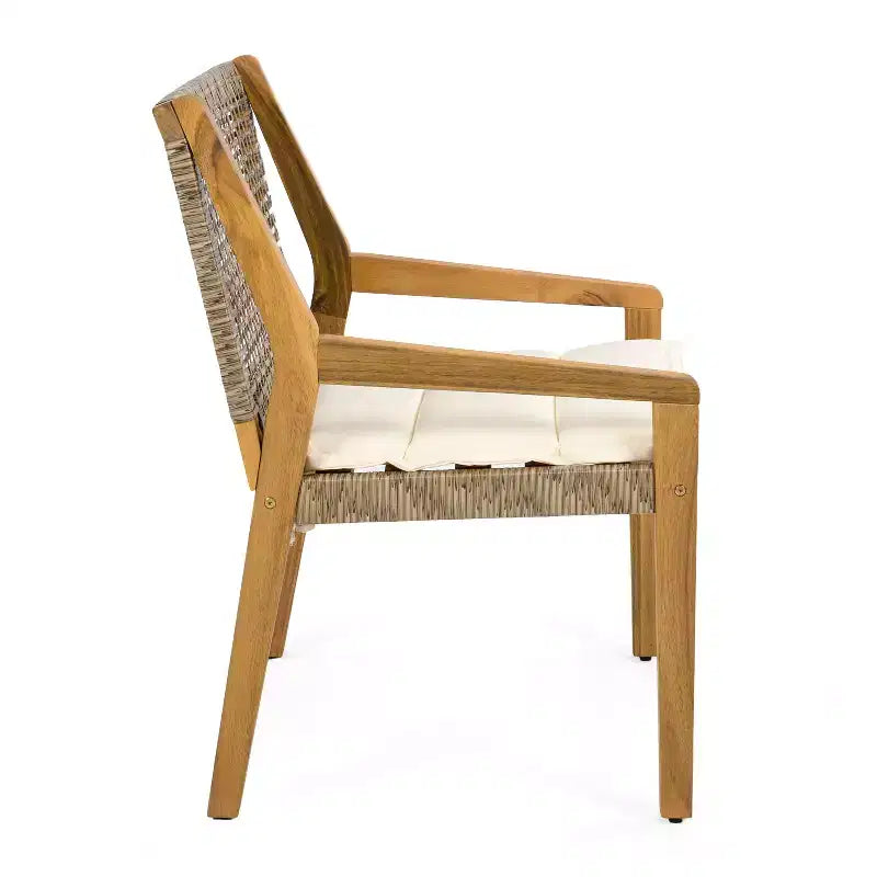 Ensemble de salle à manger d'extérieur industriel 5 pièces Neva de Christopher Knight Home en bois d'acacia et osier avec coussins
