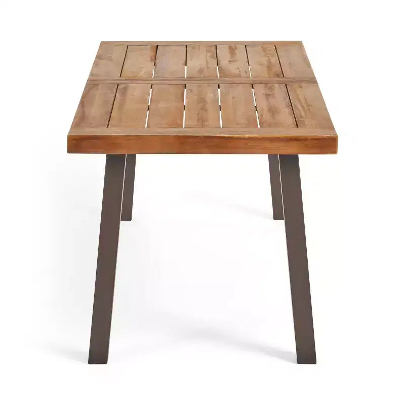 Ensemble de salle à manger d'extérieur industriel 5 pièces Neva de Christopher Knight Home en bois d'acacia et osier avec coussins