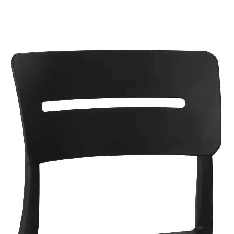 WestinTrends Playa Ensemble de salle à manger d'extérieur moderne 5 pièces en résine avec chaises empilables, noir
