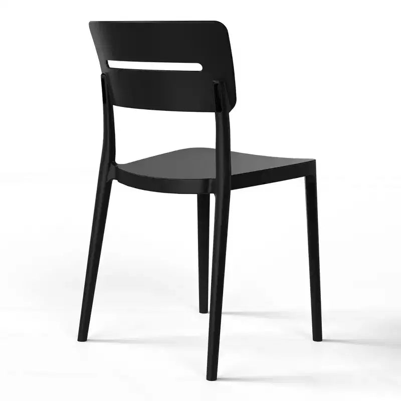 WestinTrends Playa Ensemble de salle à manger d'extérieur moderne 5 pièces en résine avec chaises empilables, noir