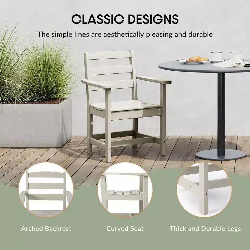 Ensemble de salle à manger d'extérieur carré WestinTrends Ashore 5 pièces en HDPE avec fauteuils
