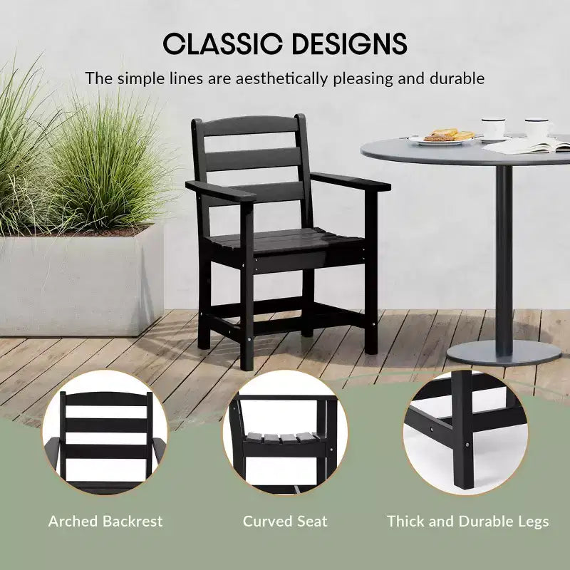 Ensemble de salle à manger d'extérieur carré WestinTrends Ashore 5 pièces en HDPE avec fauteuils