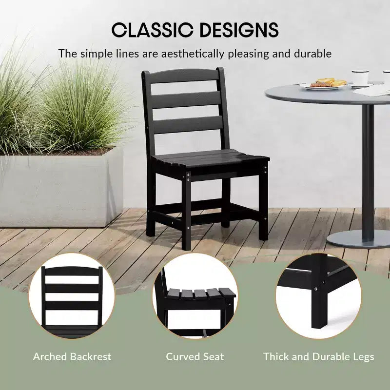 Ensemble de salle à manger d'extérieur WestinTrends Ashore 5 pièces avec table carrée en HDPE et chaises sans accoudoirs