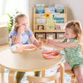 Guidecraft Kids Nordic Table & Chair Set- White: Wooden Round Toddler Table for Crafts & Writing | Playroom Furniture| Kids Activity Table w/ 4 Chairs